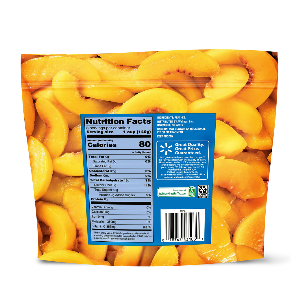 Great Value Frozen Sliced Peaches 16 Oz