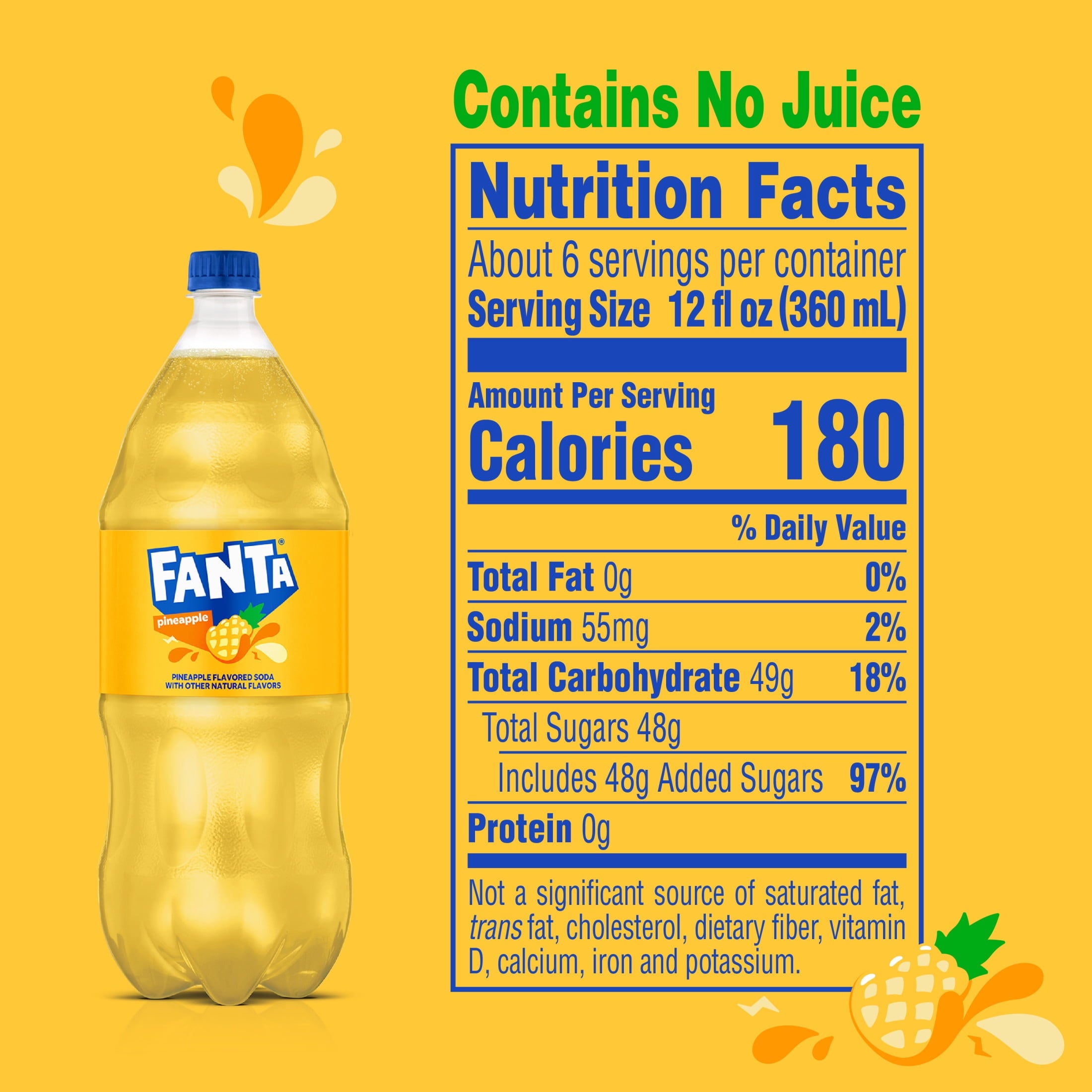 Fanta Pineapple Soda Pop Bottle 2 L