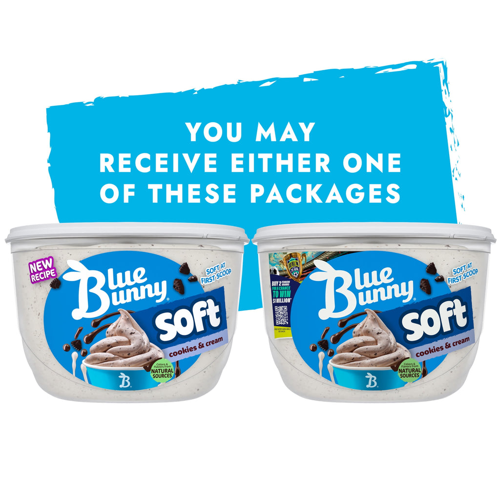 Blue Bunny Soft Cookies & Cream Frozen Dairy Dessert 46 Fl Oz