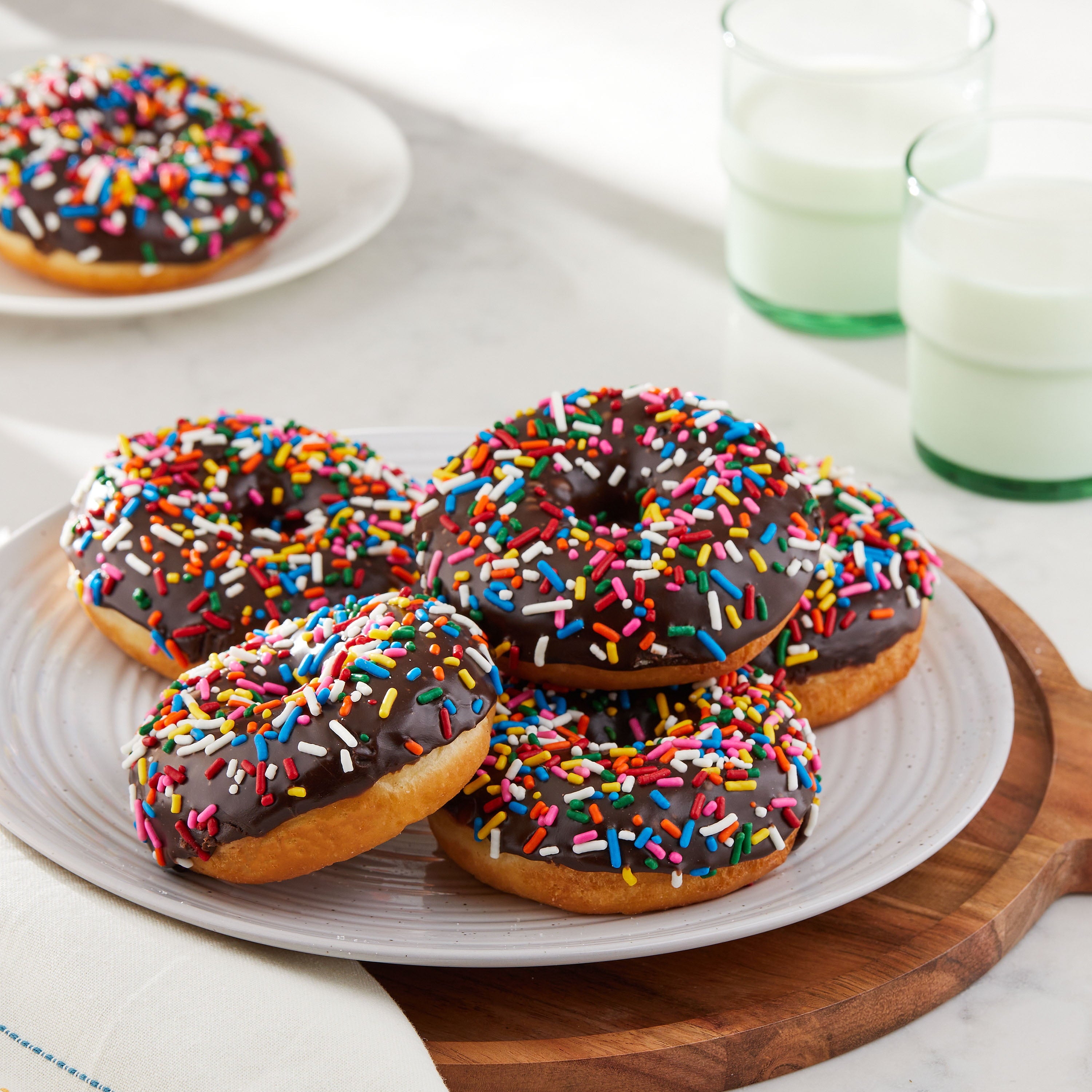 Chocolate Iced Donuts with Sprinkles 19 Oz 6 Count Freshness Guaranteed