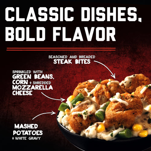 Banquet Mega Bowls Chicken Fried Beef Steak Frozen Meal 14 Oz