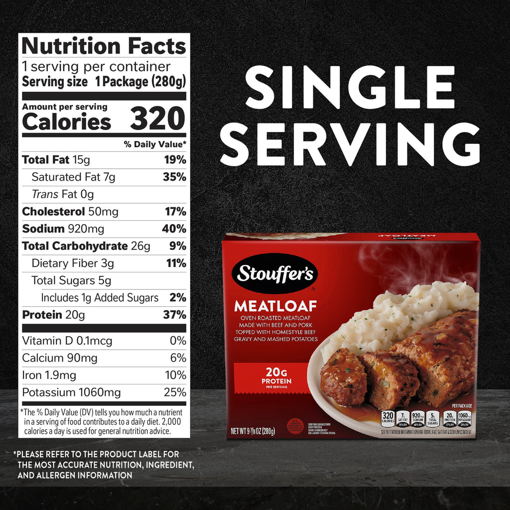 Stouffer's Classic Meatloaf Single Serve Microwave Dinner Frozen 9.875 Oz