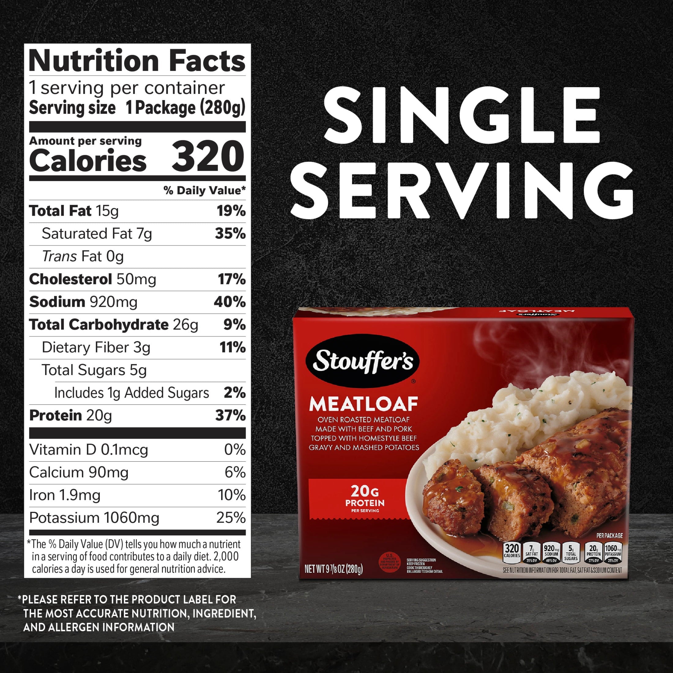 Stouffer's Classic Meatloaf Single Serve Microwave Dinner Frozen 9.875 Oz