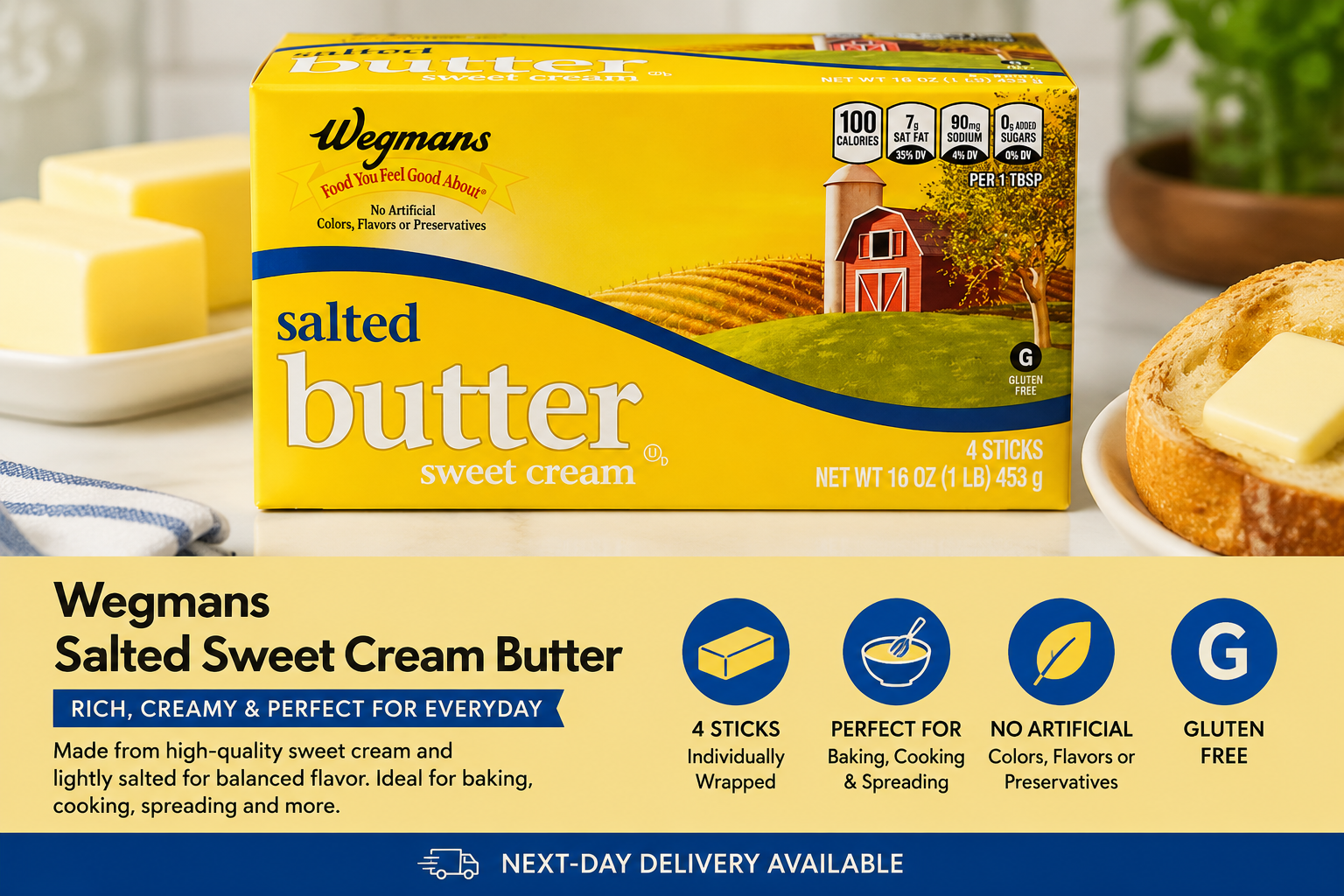 Wegmans Salted Sweet Cream Butter, 16 oz (4 Sticks)