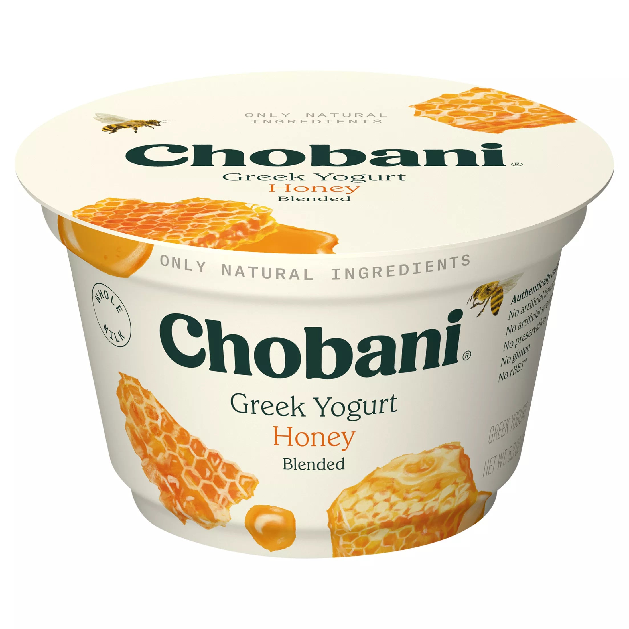 Chobani Blended Honey Greek Whole Milk Yogurt 5.3 ounce