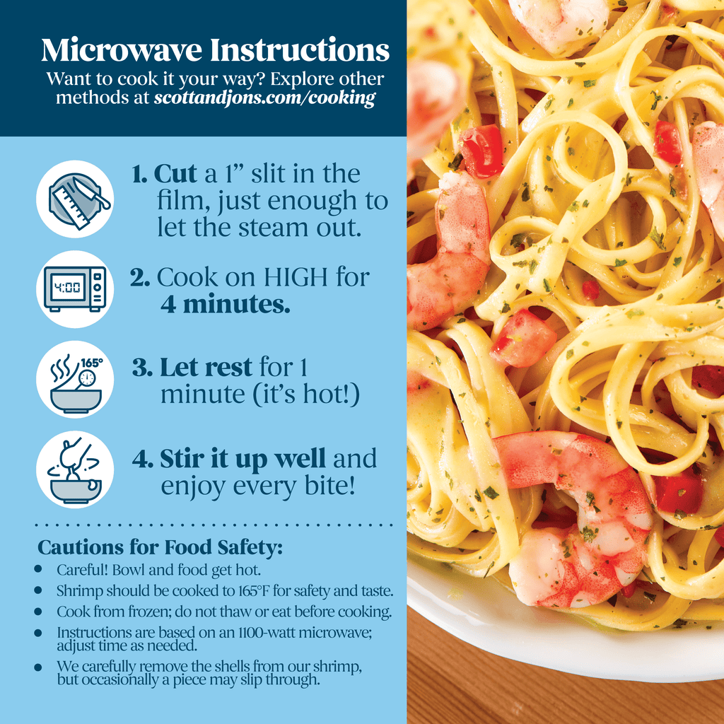 Scott & Jon's Shrimp Scampi Linguini Frozen Meal 9.6 Oz