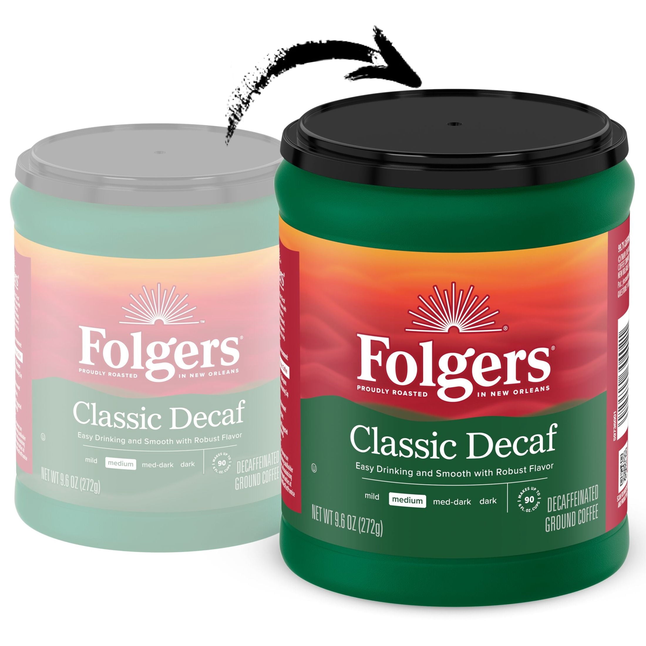 Folgers Classic Decaf Medium Roast Ground Coffee 9.6 oz Canister