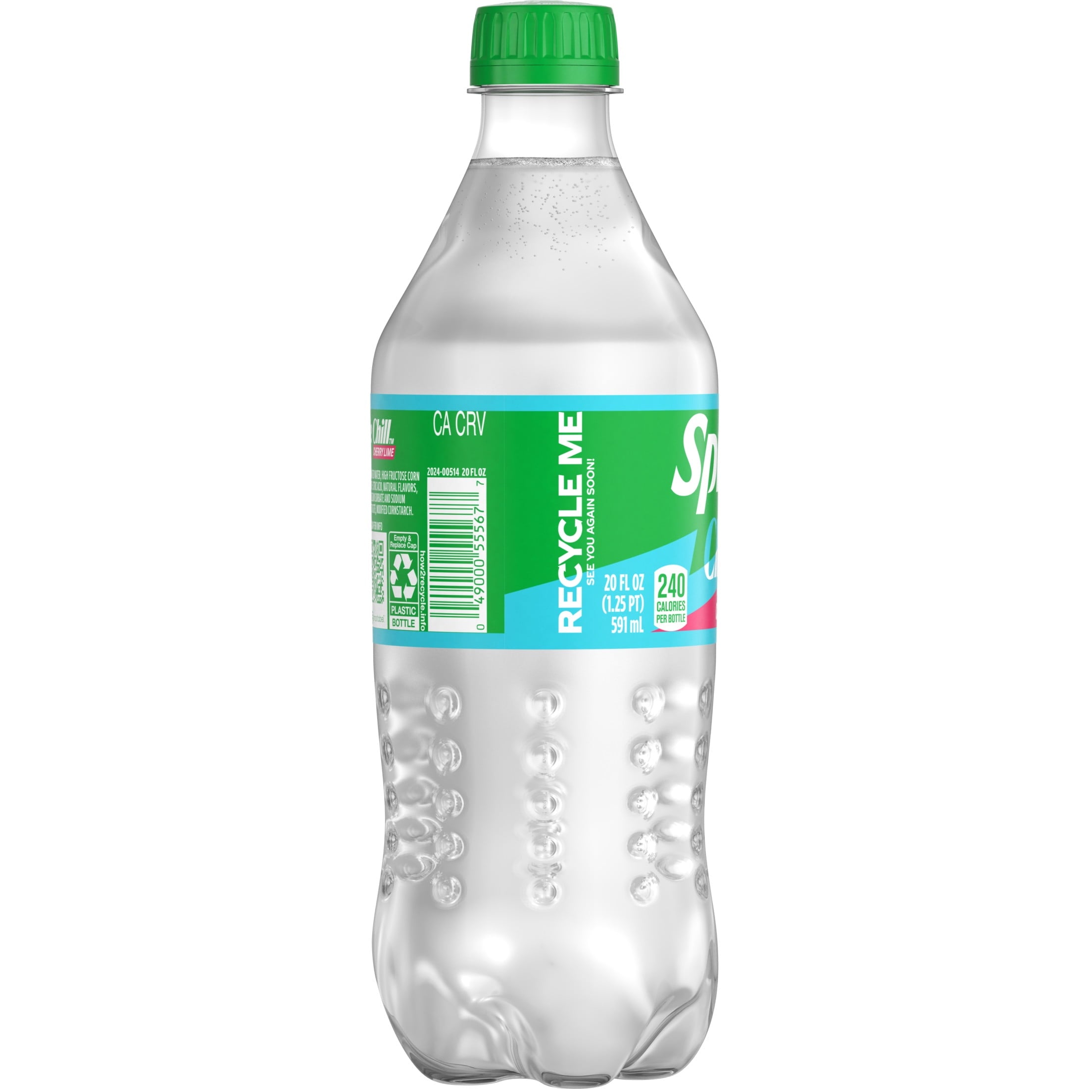 Sprite Chill Cherry-Lime Caffeine Free Soda Pop Bottle 20 Fl Oz