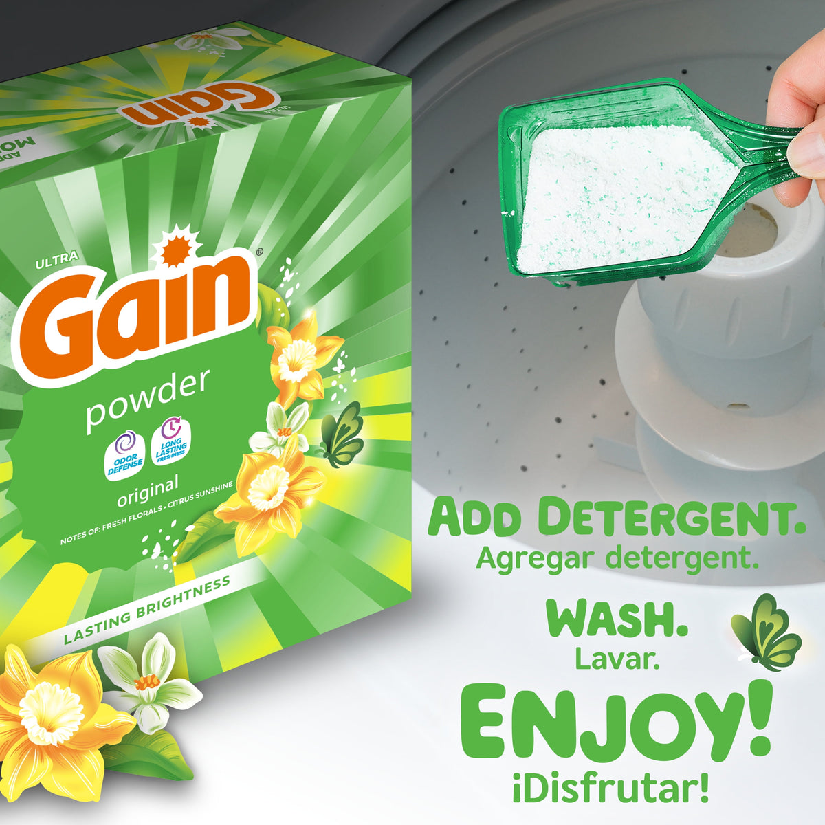 Gain Powder Laundry Detergent Original Scent 40 oz 44 Loads