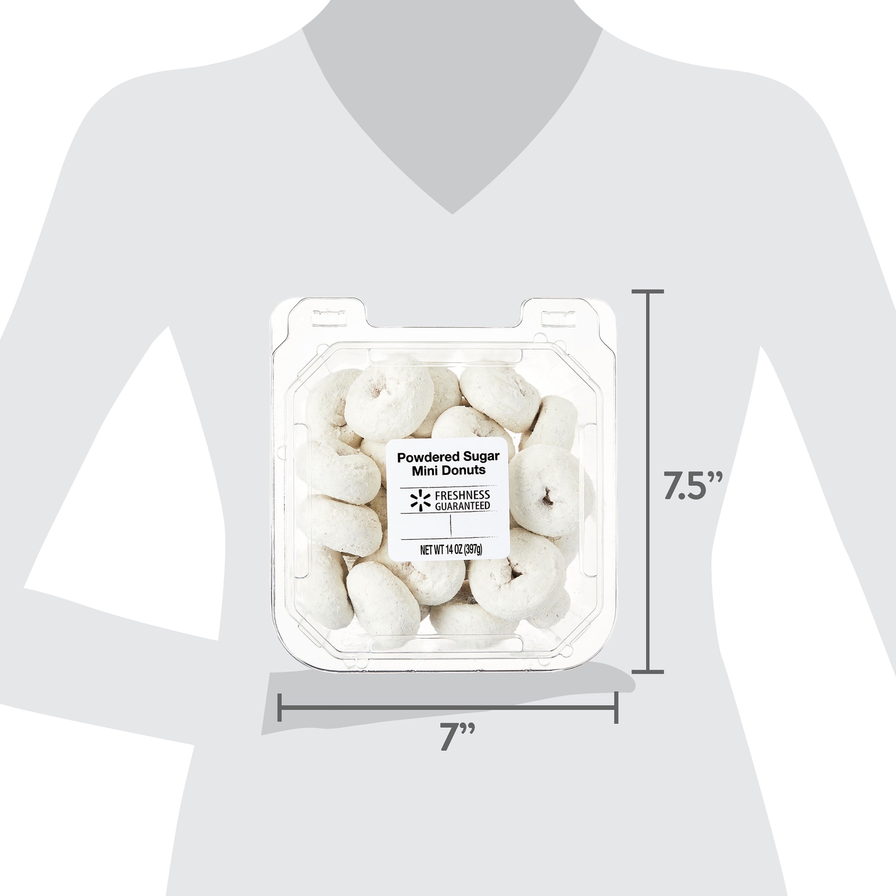 Powdered Sugar Mini Donuts 14 Oz 21 Count Freshness Guaranteed