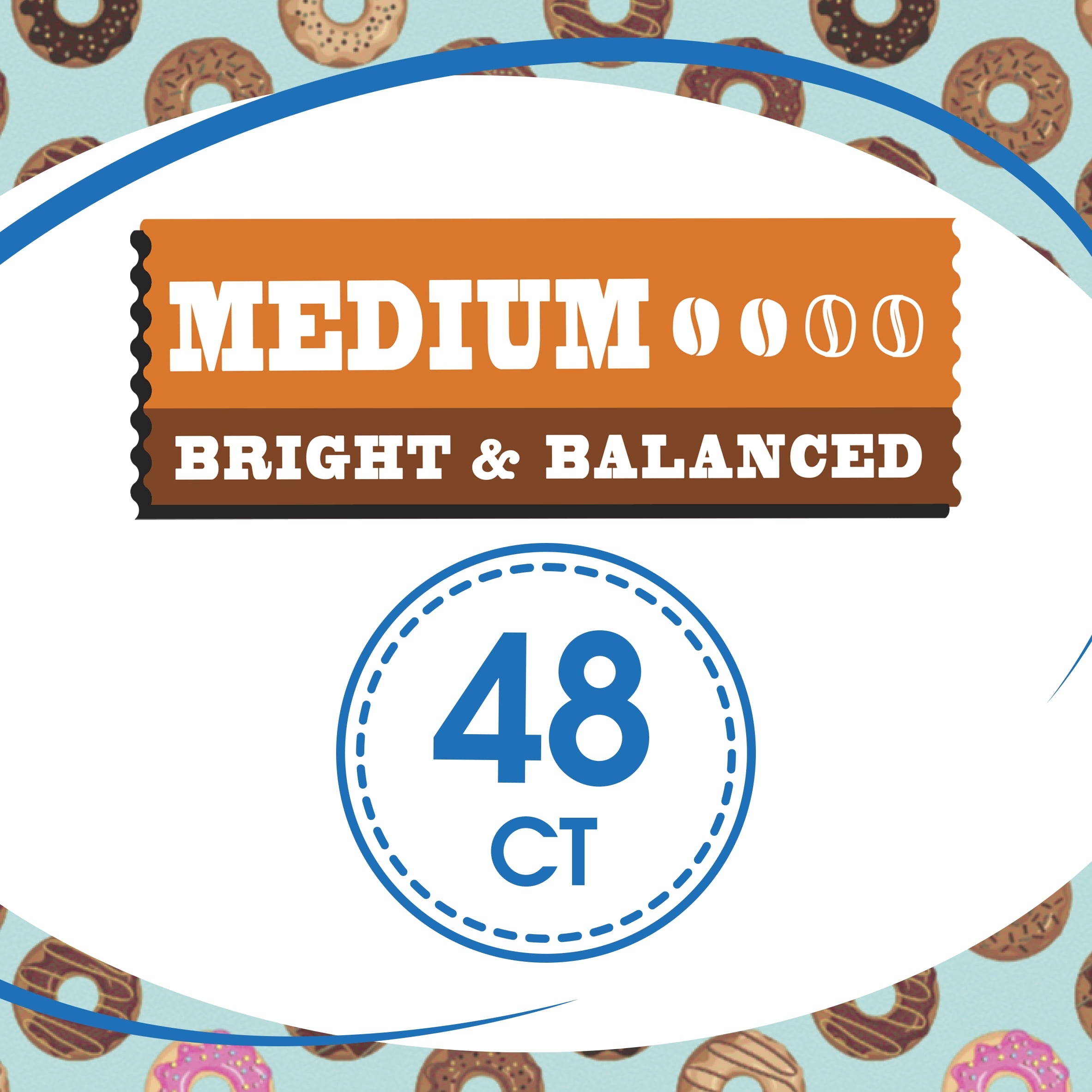 Great Value Donut Shop Naturally Caffeinated Medium Roast Ground Coffee Pods 48 Count