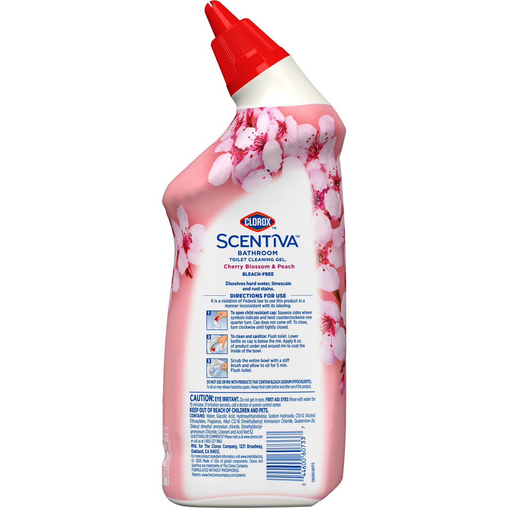 Clorox Scentiva Toilet Bowl Cleaning Gel Cherry Blossom & Peach 24 fl oz