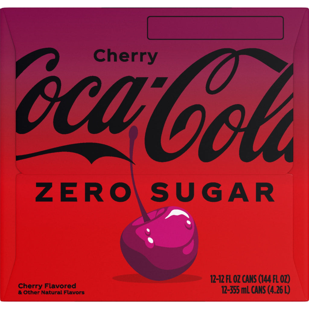 Zero Sugar Cherry Soda Pop Cans 12 Fl Oz 12 Pack Coca-Cola