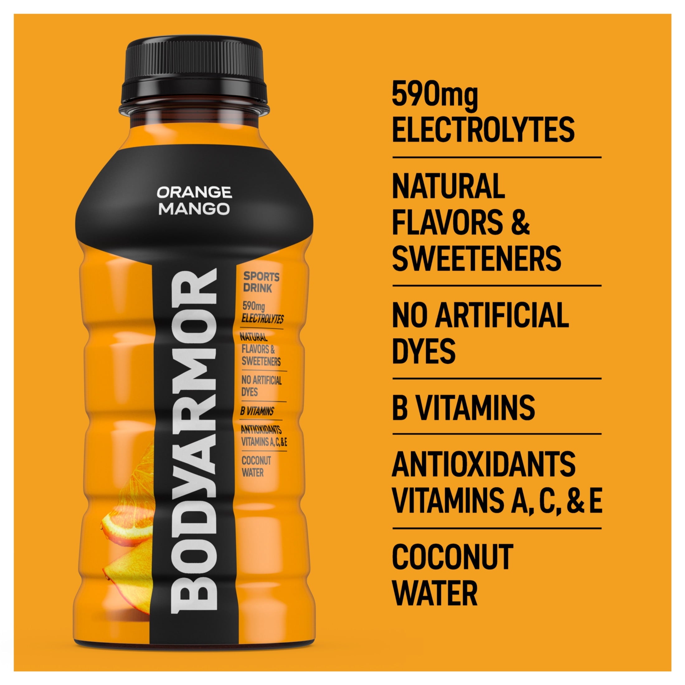 BODYARMOR Orange Mango Electrolyte Sports Drink 12 fl oz Bottles (8 Pack)