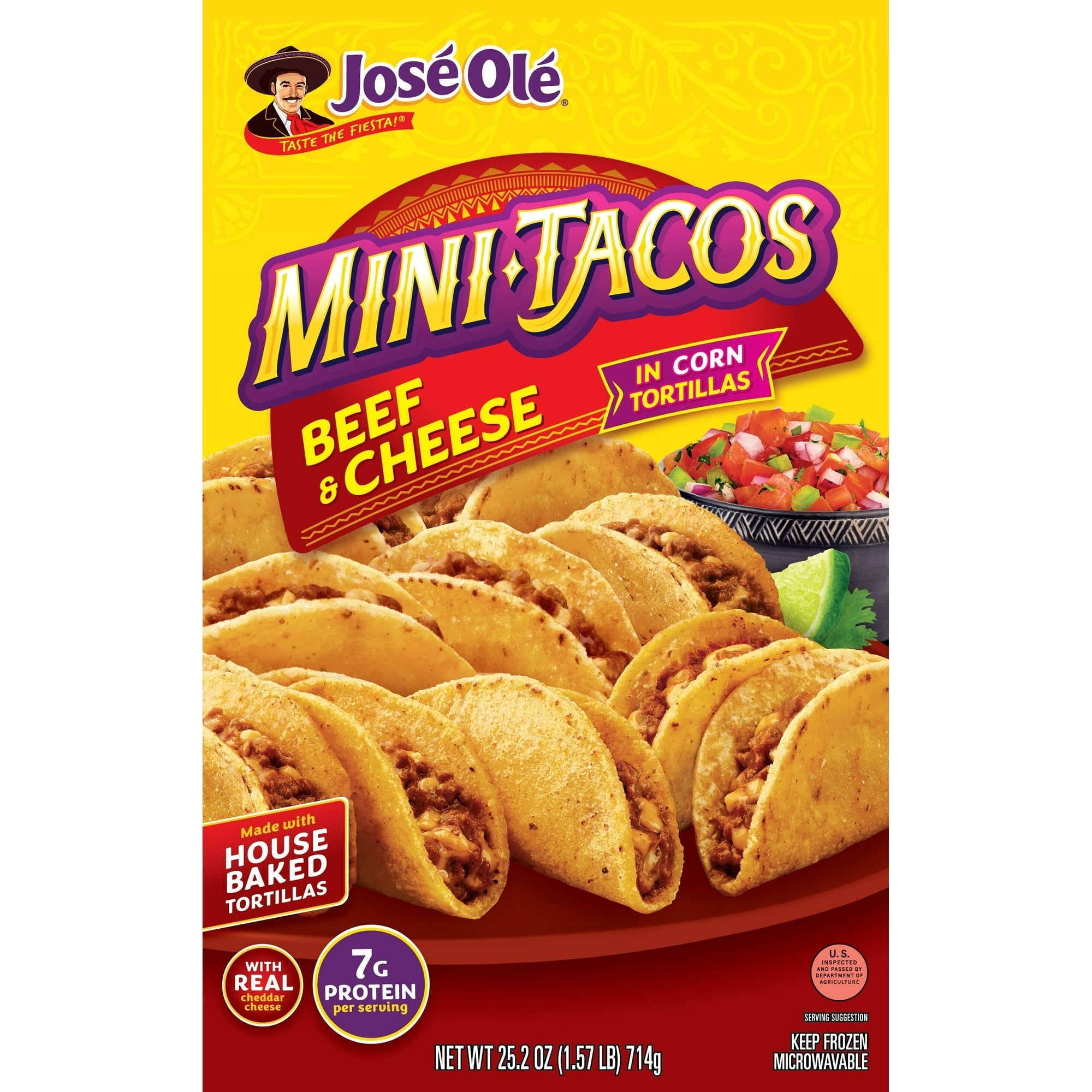 Jose Ole Beef & Cheese Mini Tacos 16.2 Oz Frozen Mexican Food