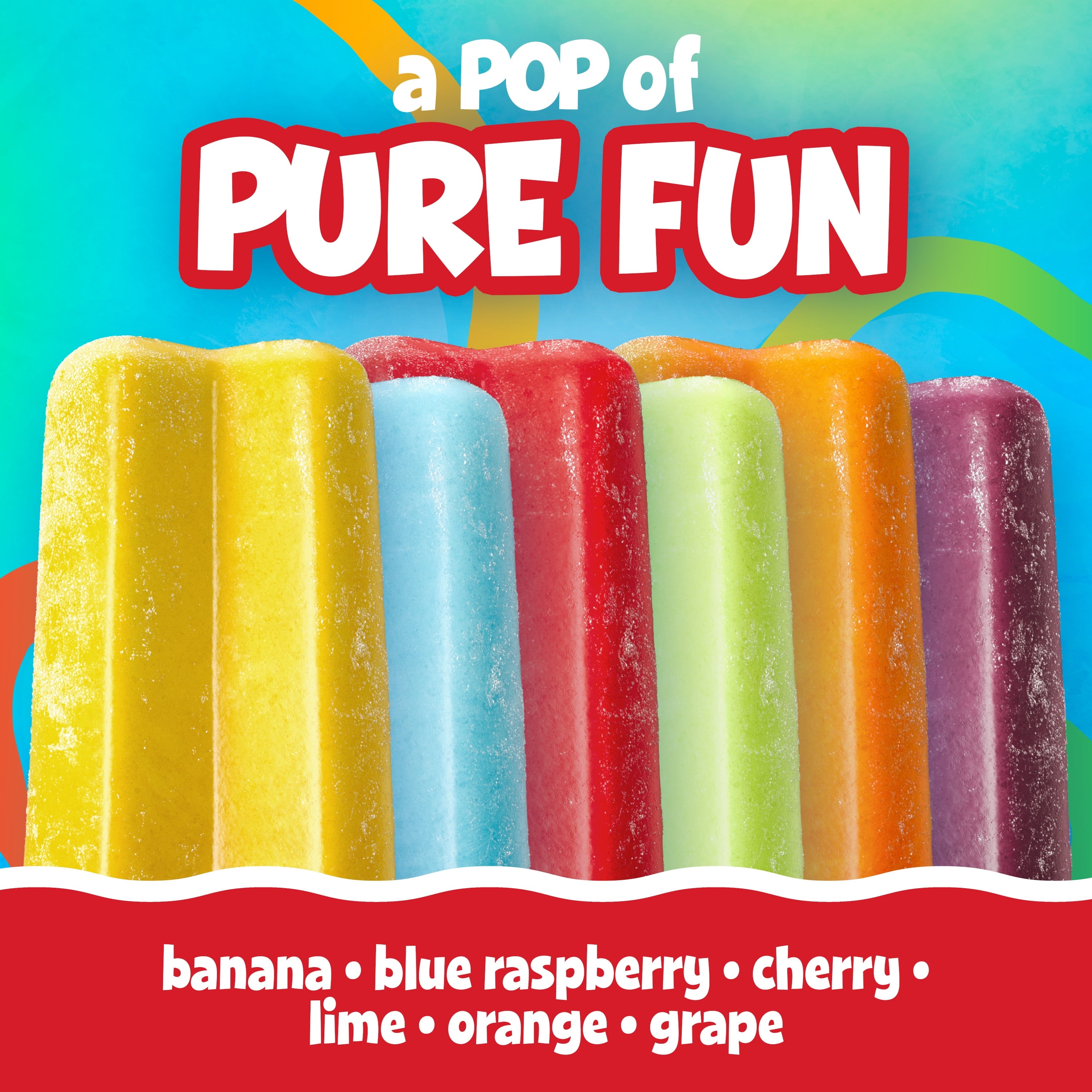 Budget Saver Twin Pops Cherry Banana Grape Orange Assorted 18 Count 42.3 Fl Oz