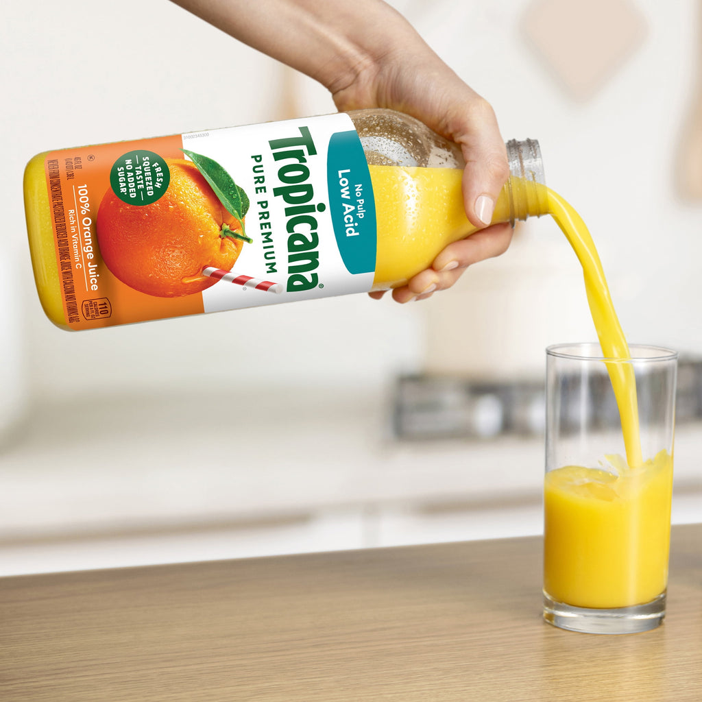Tropicana Pure Premium 100% Orange Juice Original No Pulp Low Acid 46 fl oz