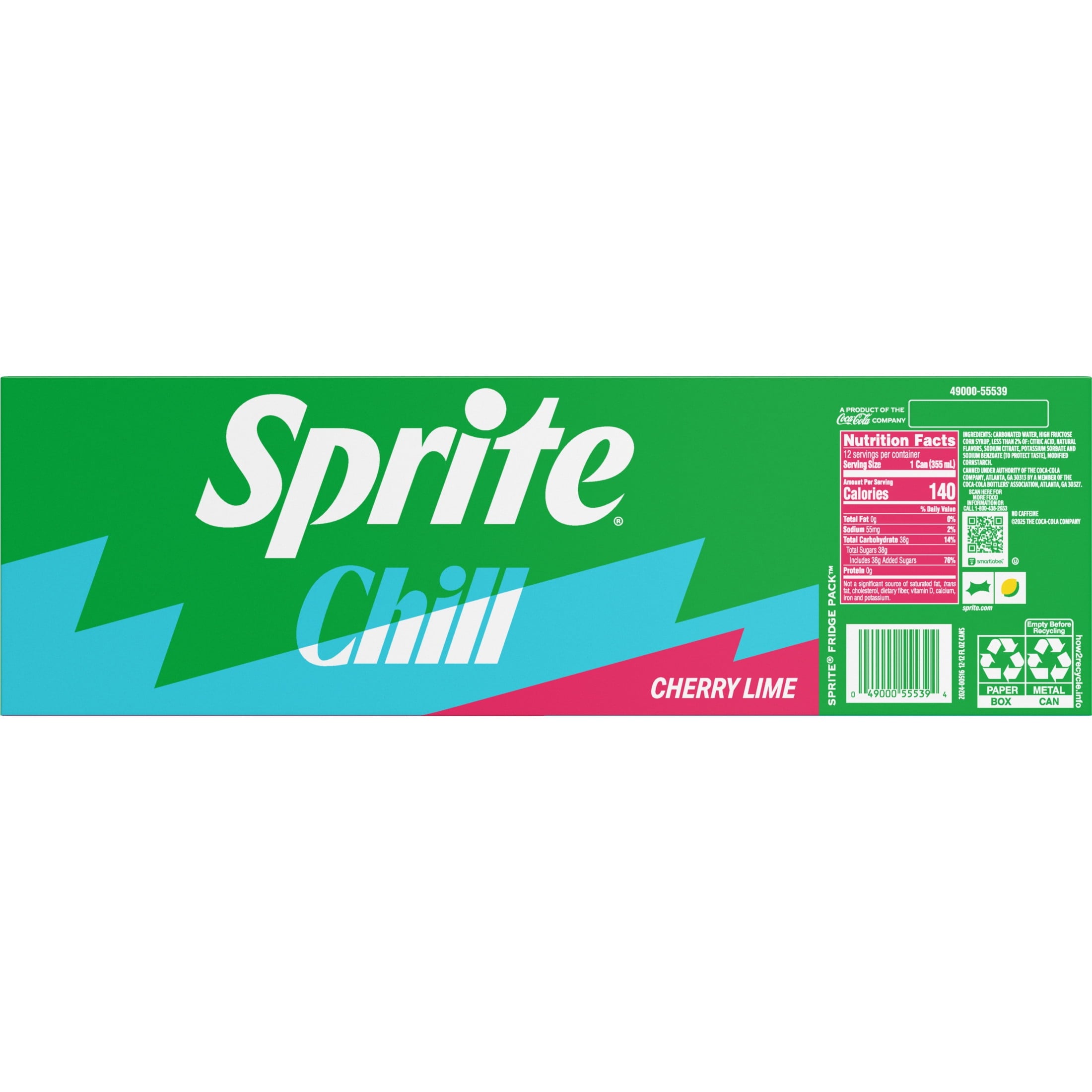 Sprite Chill Cherry-Lime Caffeine Free Soda Pop Fridge Pack Cans 12 Fl Oz 12 Pack