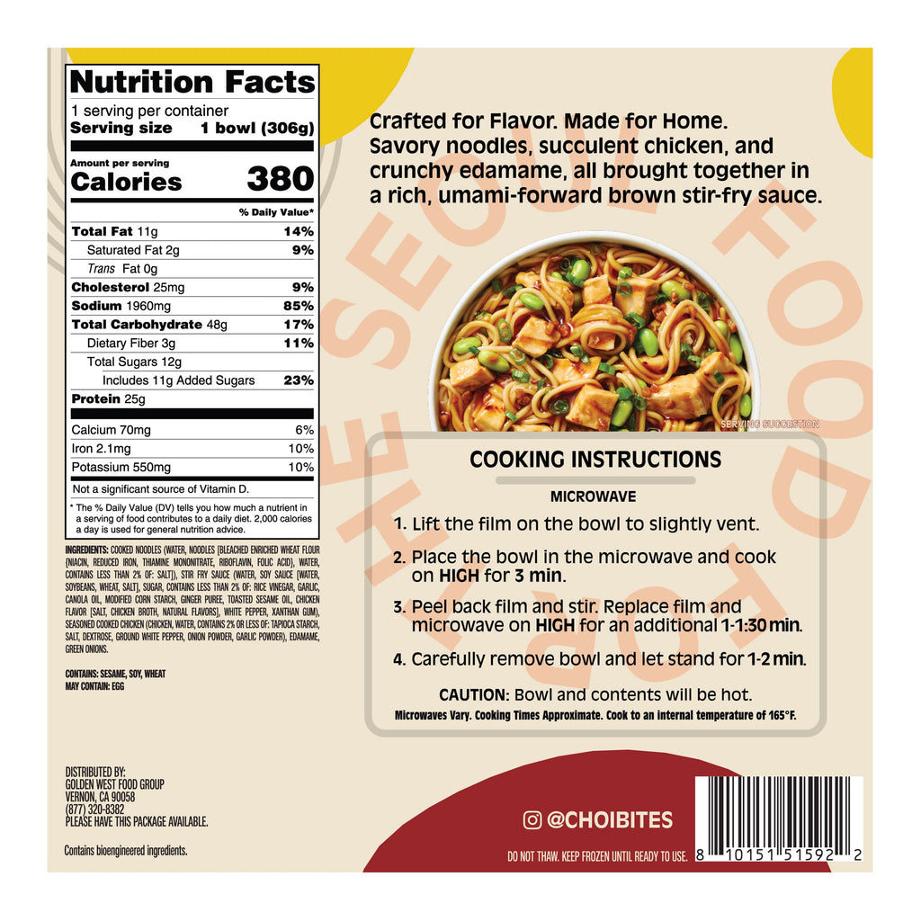 Esther Choi Stir Fried Noodles with Chicken Frozen 10.8 Oz
