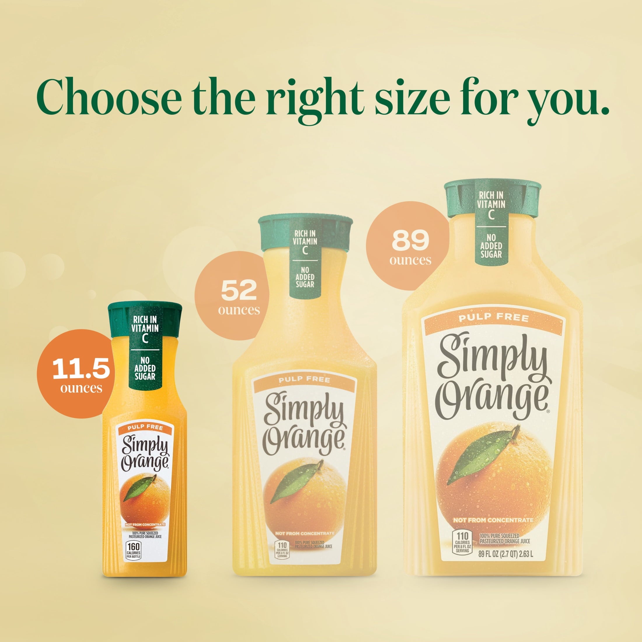 Simply Orange Pulp-Free Orange Juice 11.5 fl oz