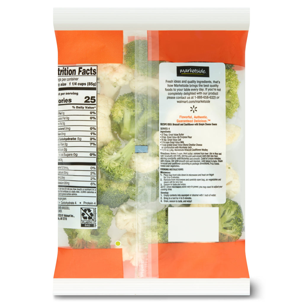 Fresh Broccoli Cauliflower Florets 12 Oz Bag