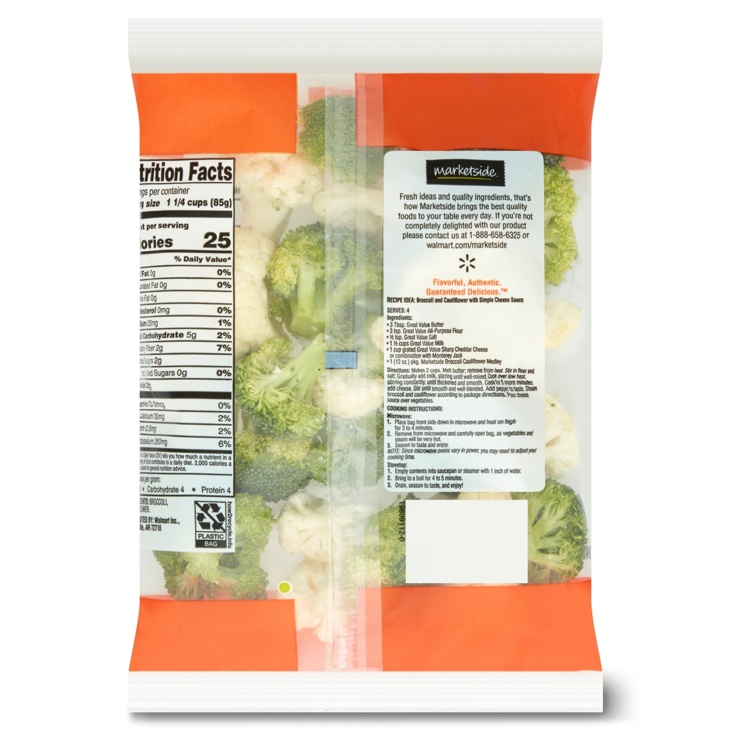 Fresh Broccoli Cauliflower Florets 12 Oz Bag