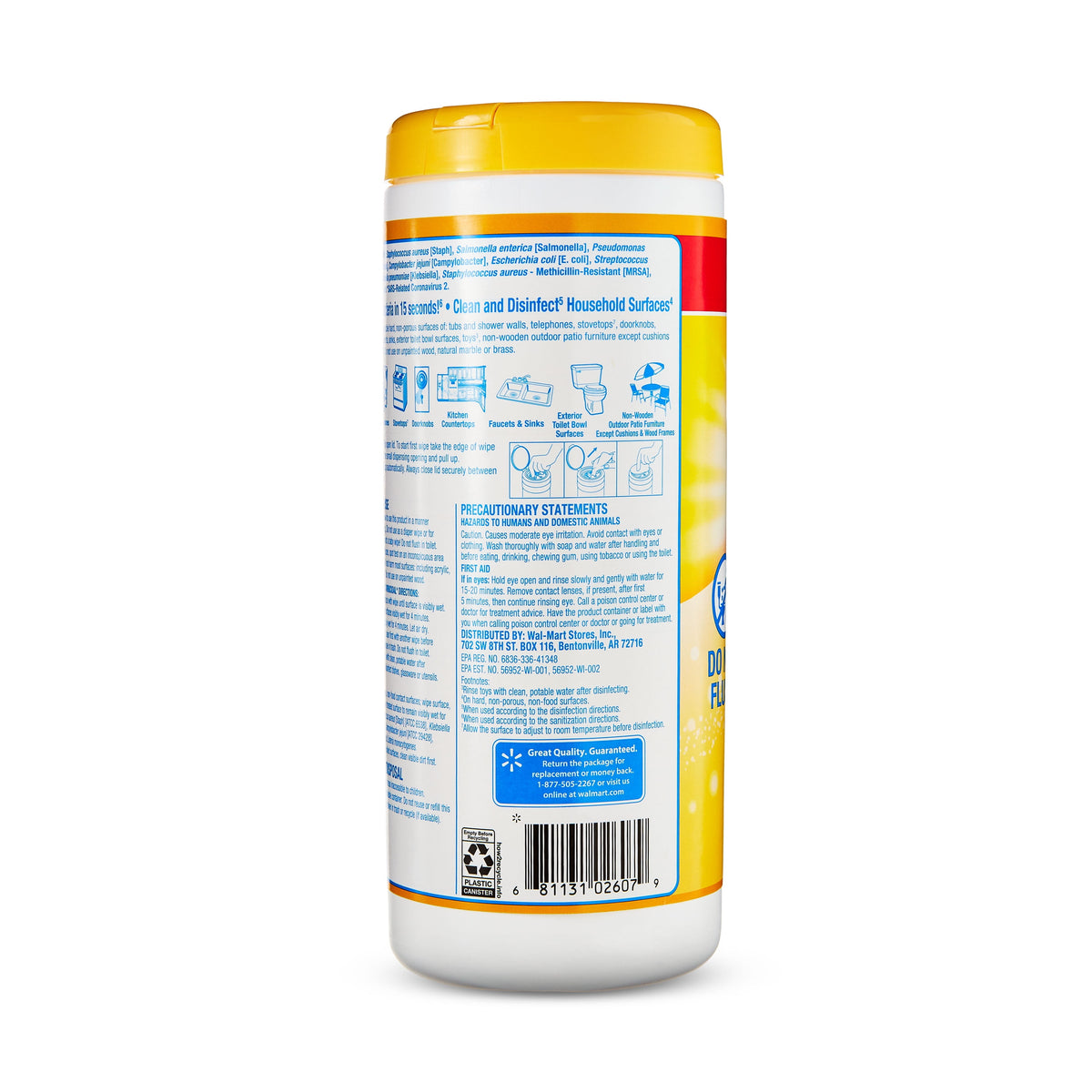Great Value Disinfecting Wipes Lemon Scent 35 Count