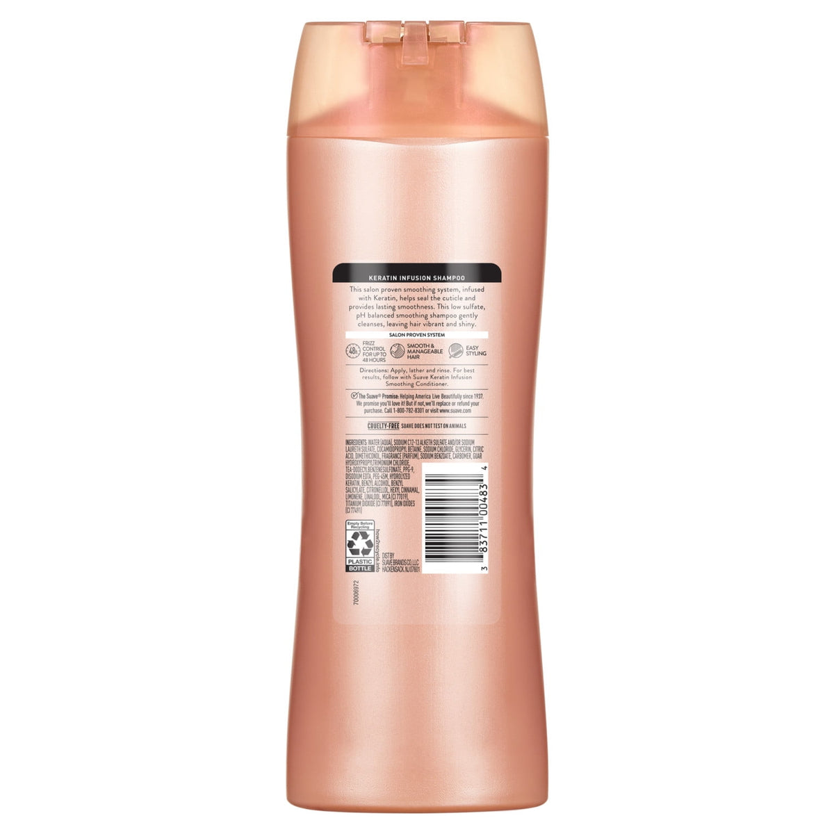 Suave Keratin Infusion Smoothing Shampoo for Frizzy Hair 48HR Frizz Control 12.6 fl oz