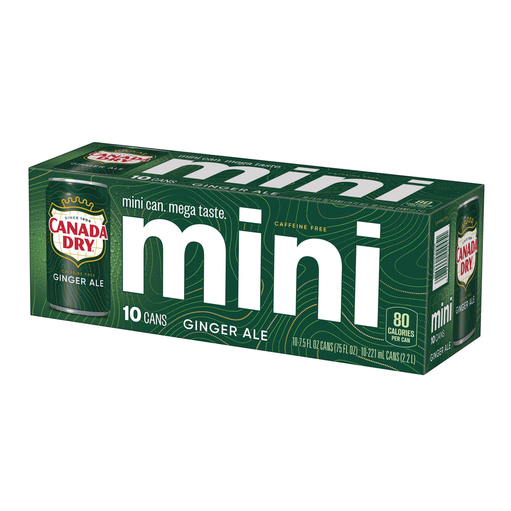 Canada Dry Caffeine Free Ginger Ale Soda Pop Cans 7.5 Fl Oz 10 Pack