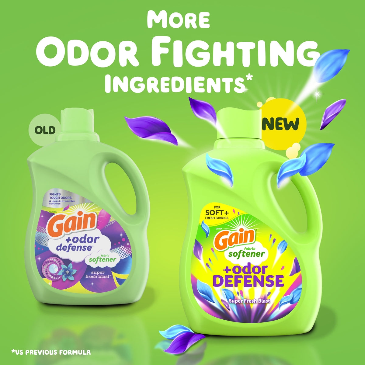 Gain Odor Defense Liquid Fabric Softener Super Fresh Blast Scent 35 fl oz 48 Loads