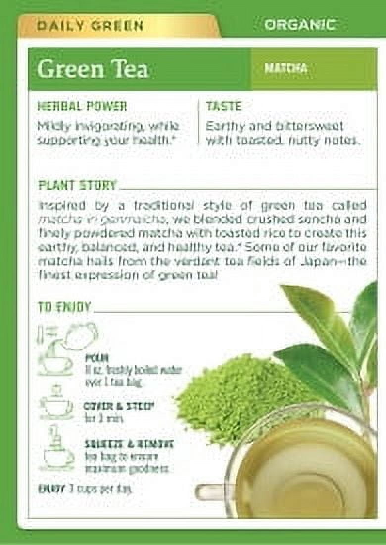 Traditional Medicinals Organic Green Tea Matcha with Toasted Rice Tea Bags 16 Count