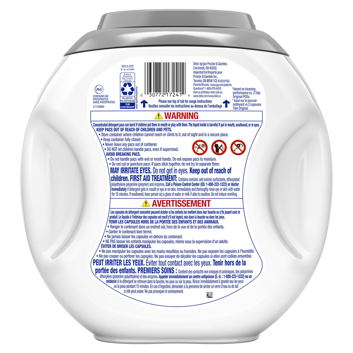 Tide Power PODS Free & Gentle Odor Refresh Laundry Detergent Pacs Unscented 25 Count