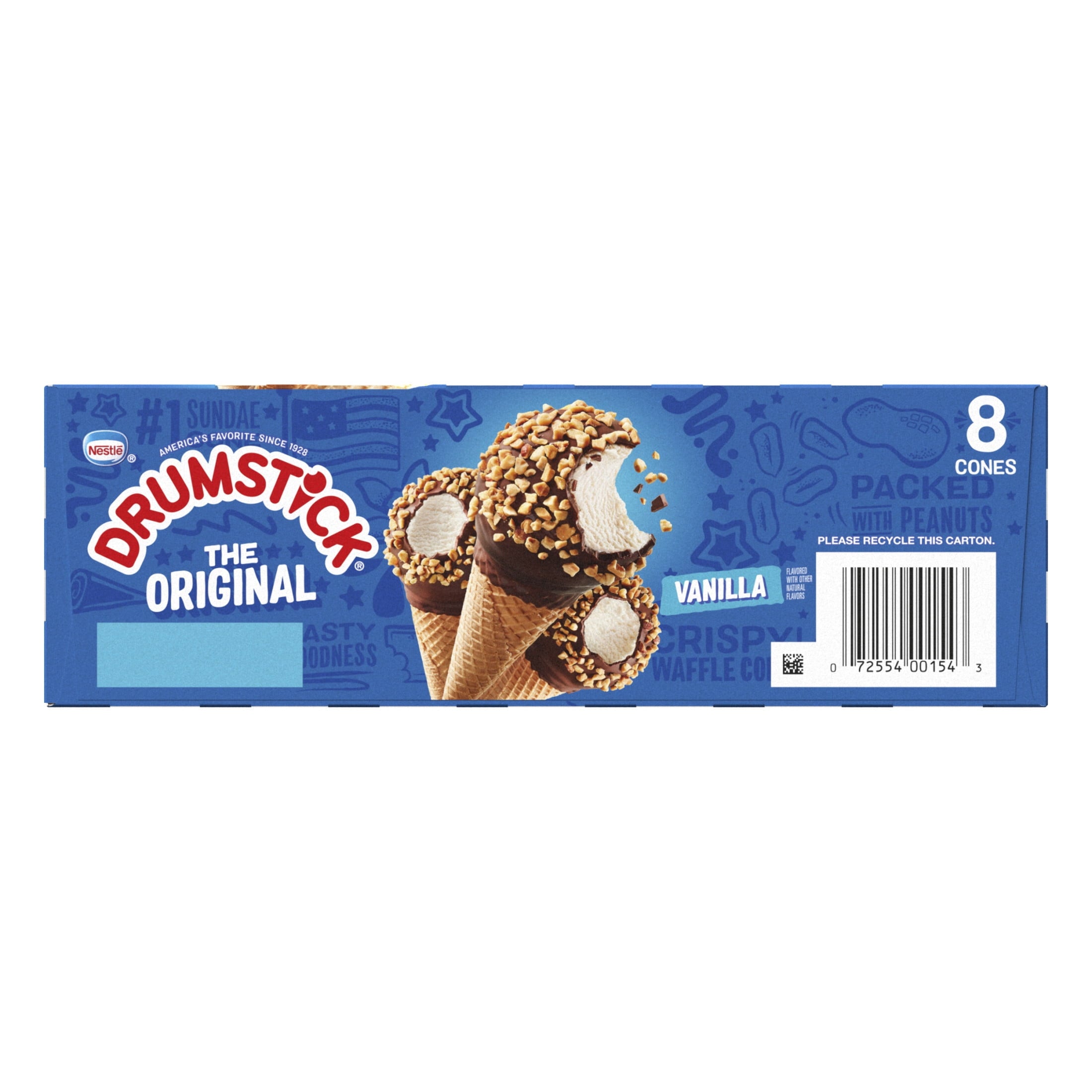 Drumstick Original Vanilla Sundae Cones 8 Count 36.8 Fl Oz