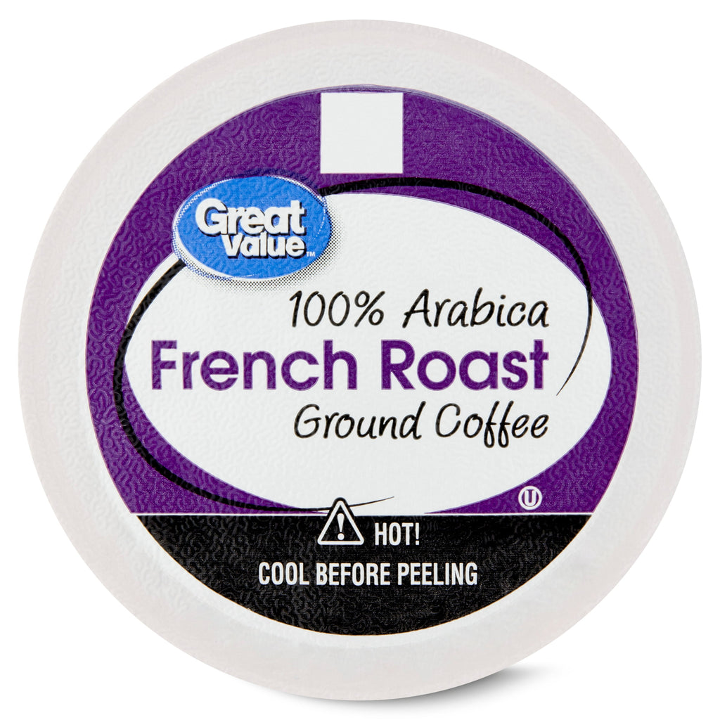 Great Value 100% Arabica French Dark Roast Ground Coffee Pods 12 Count