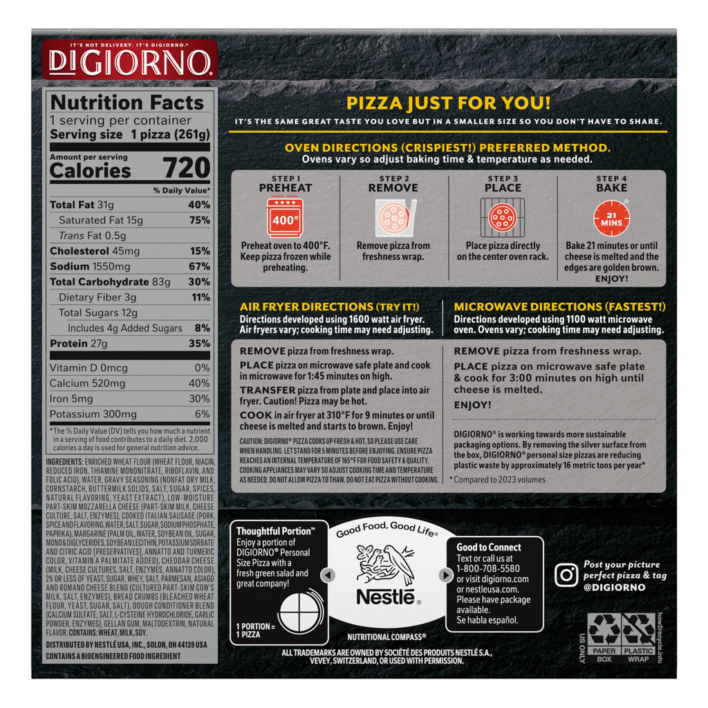 DiGiorno Croissant Crust Sausage & Gravy Frozen Pizza 9.2 Oz