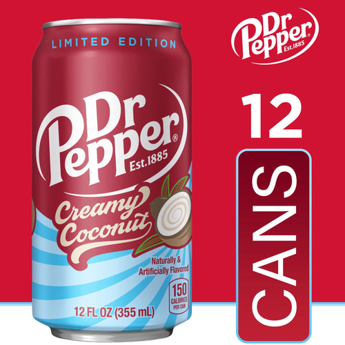 Dr Pepper Creamy Coconut Soda Pop Cans 12 Fl Oz 12 Pack