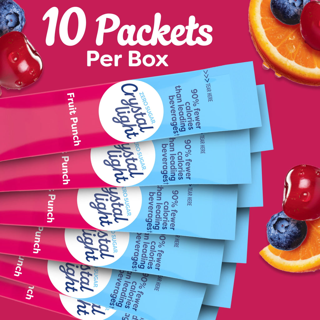 Crystal Light Sugar-Free Fruit Punch Drink Mix Packets 0.09 oz 10 Count