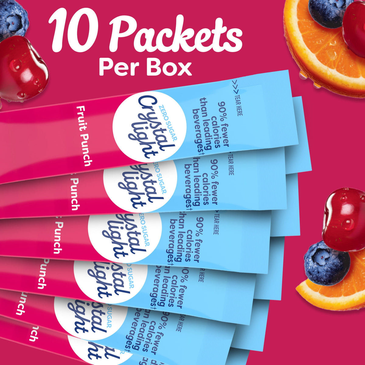 Crystal Light Sugar-Free Fruit Punch Drink Mix Packets 0.09 oz 10 Count