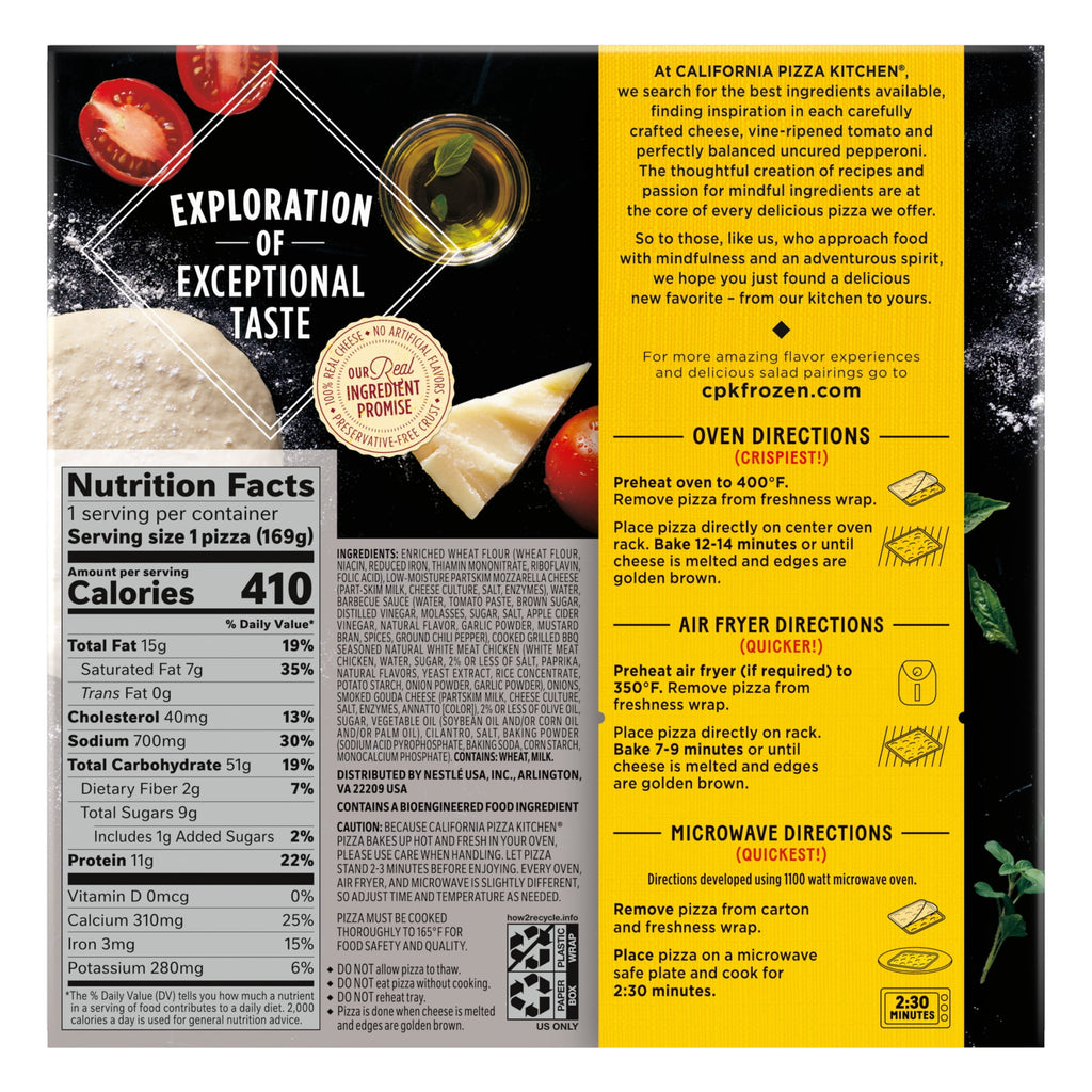 California Pizza Kitchen BBQ Chicken Personal Size Frozen Pizza 5.9 Oz