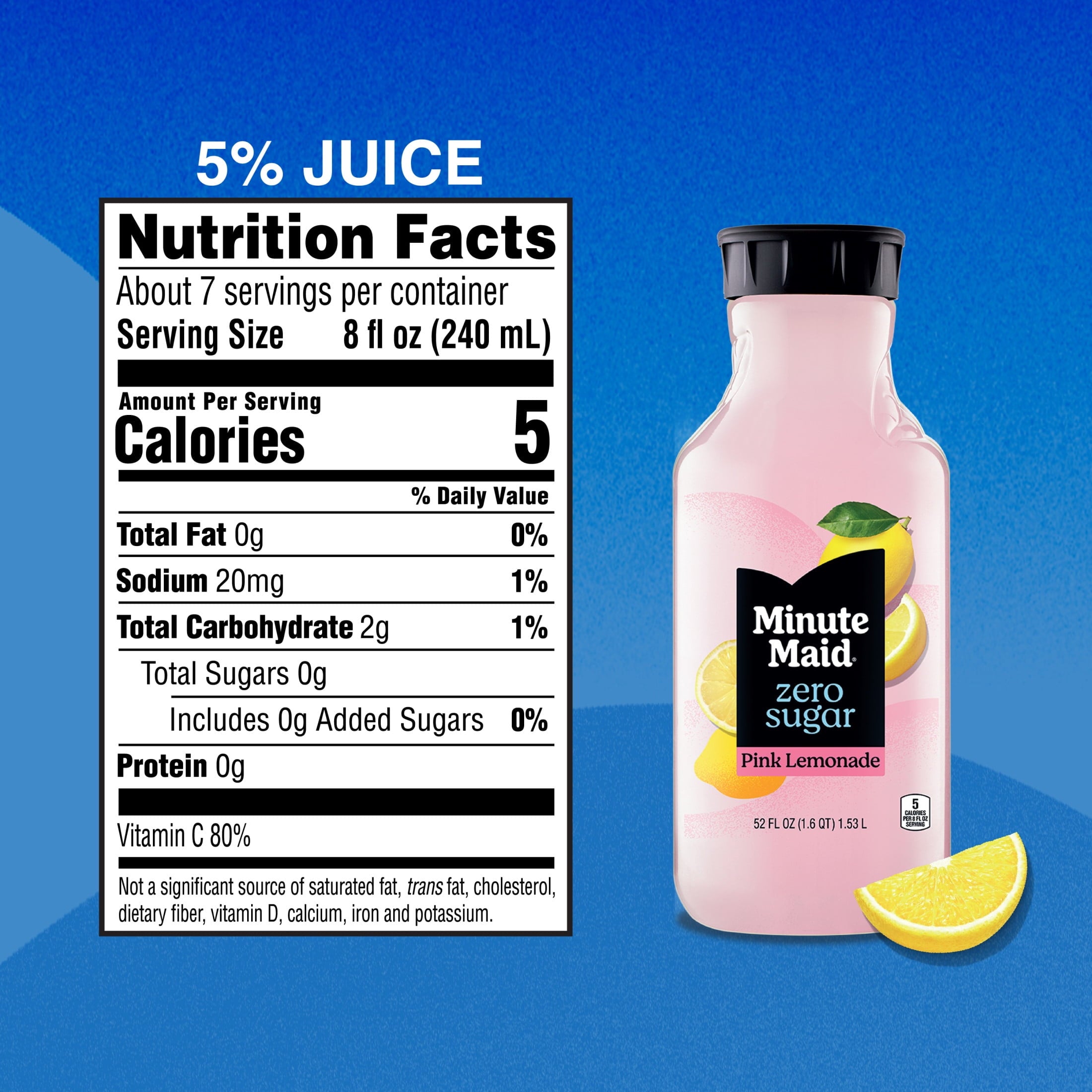 Minute Maid Zero Sugar Pink Lemonade 52 fl oz Bottle
