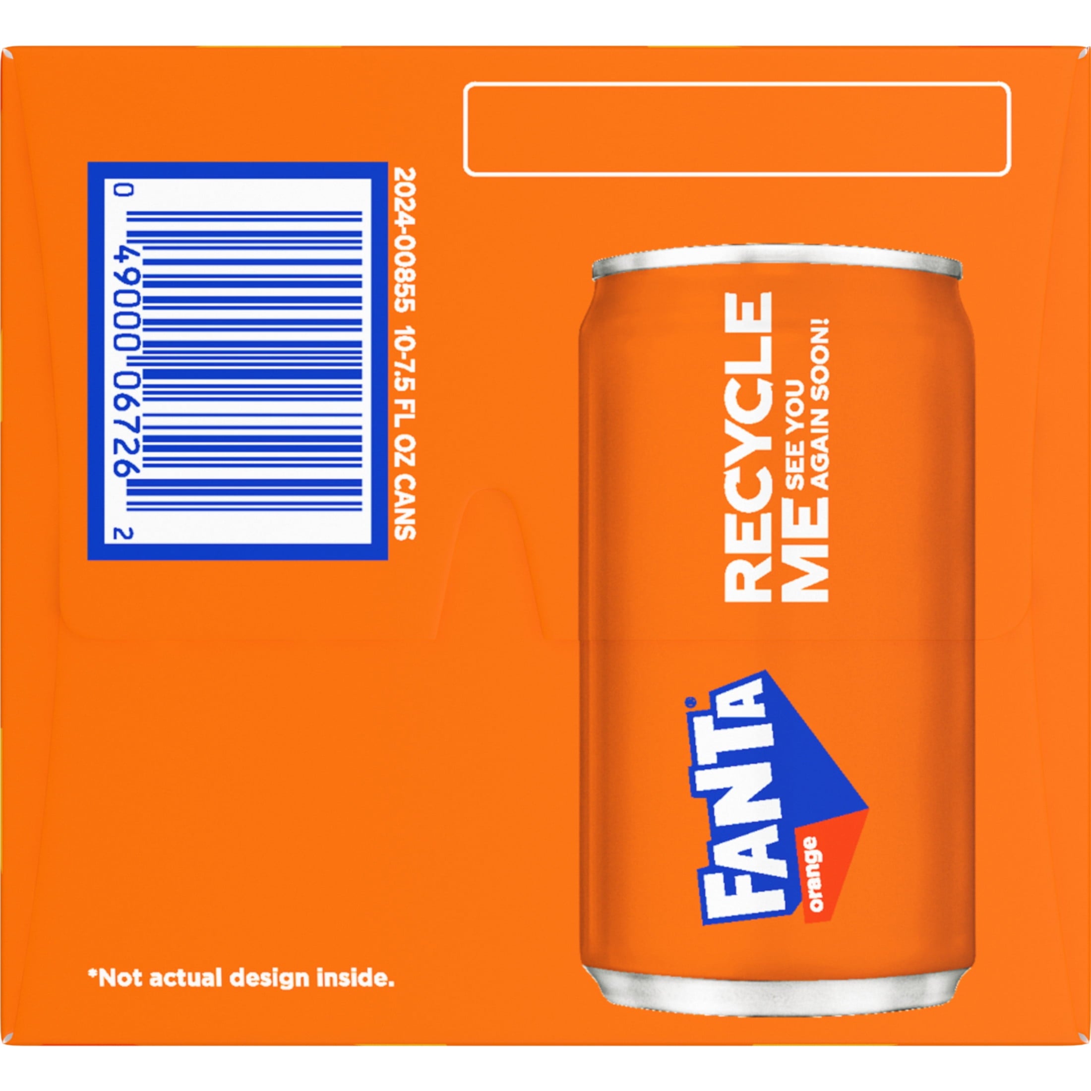 Fanta Orange Soda Pop Fridge Pack Mini Cans 7.5 Fl Oz 10 Pack