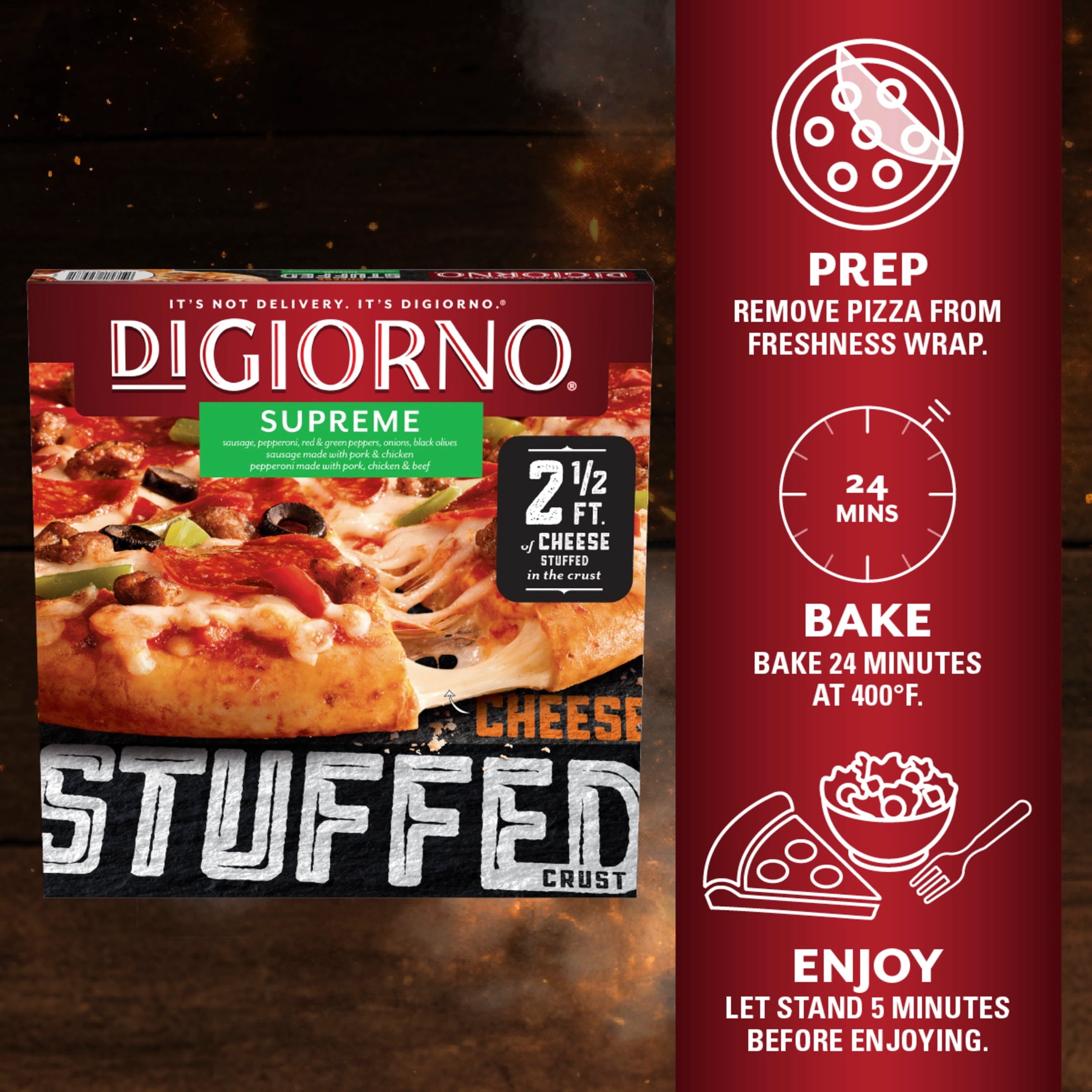 DiGiorno Supreme Stuffed Crust Frozen Pizza 26.4 Oz