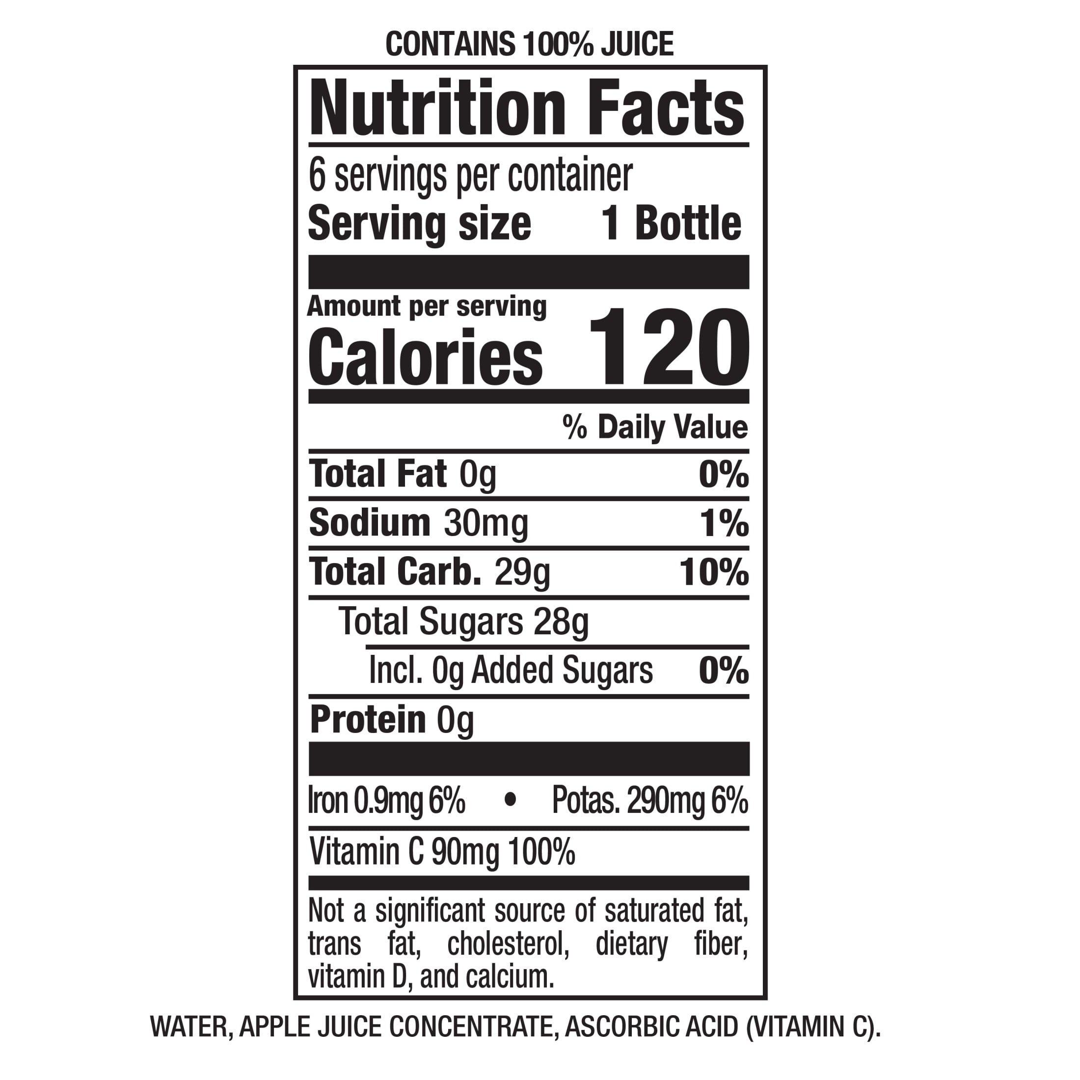 Mott's 100% Apple Juice Pulp-Free 8 fl oz 6 Count Bottles