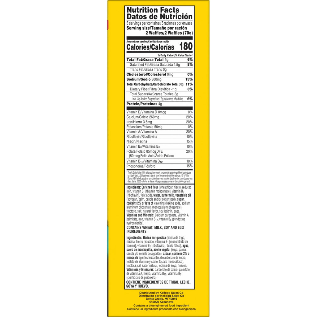 Eggo Buttermilk Waffles Frozen 12.3 Oz 10 Count