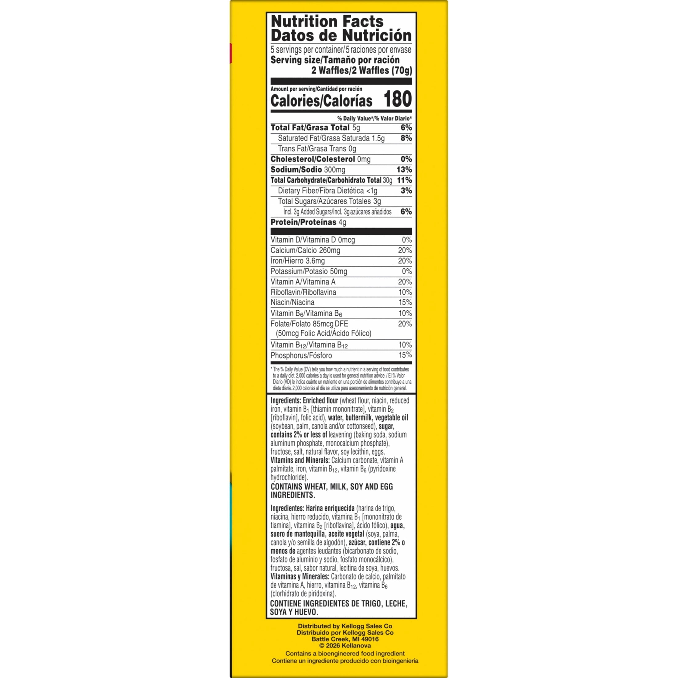 Eggo Buttermilk Waffles Frozen 12.3 Oz 10 Count