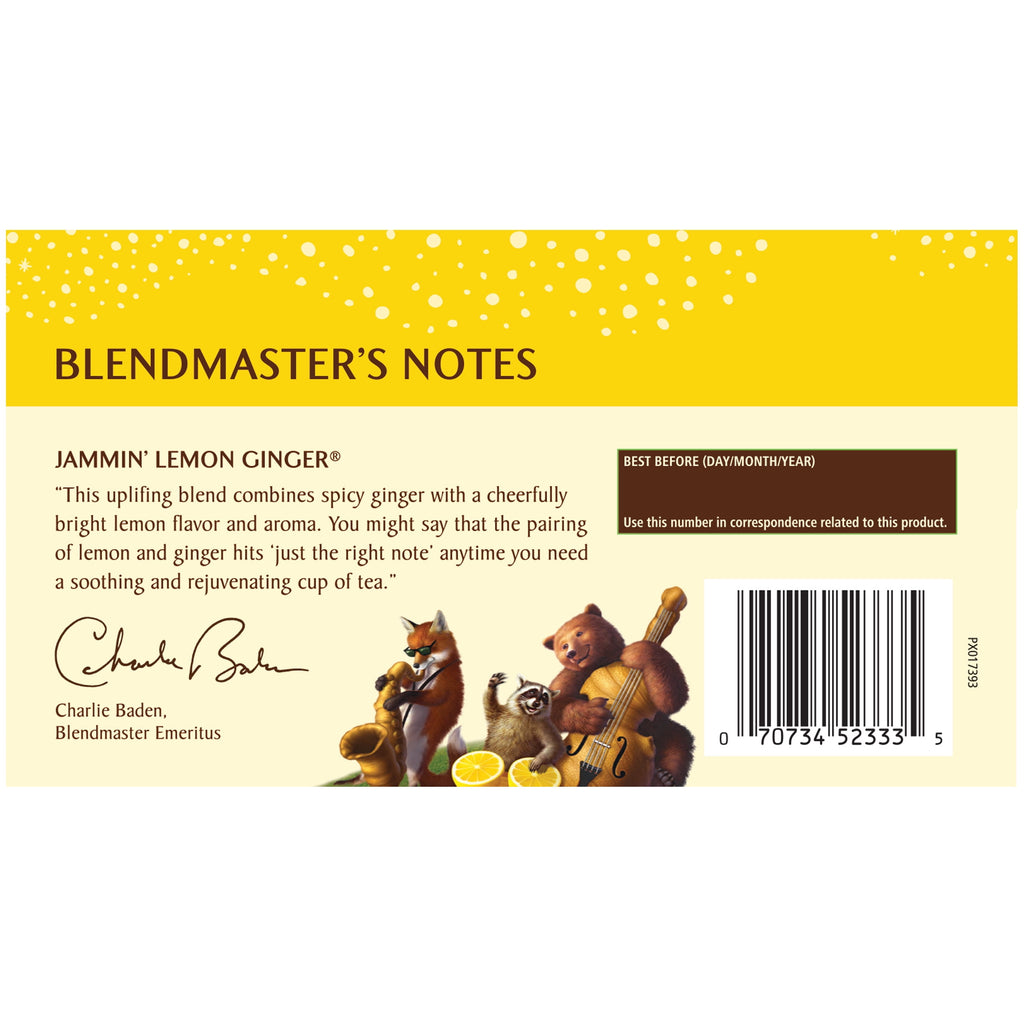 Celestial Seasonings Jammin' Lemon Ginger Caffeine-Free Herbal Tea Bags 1.7 oz 20 Count