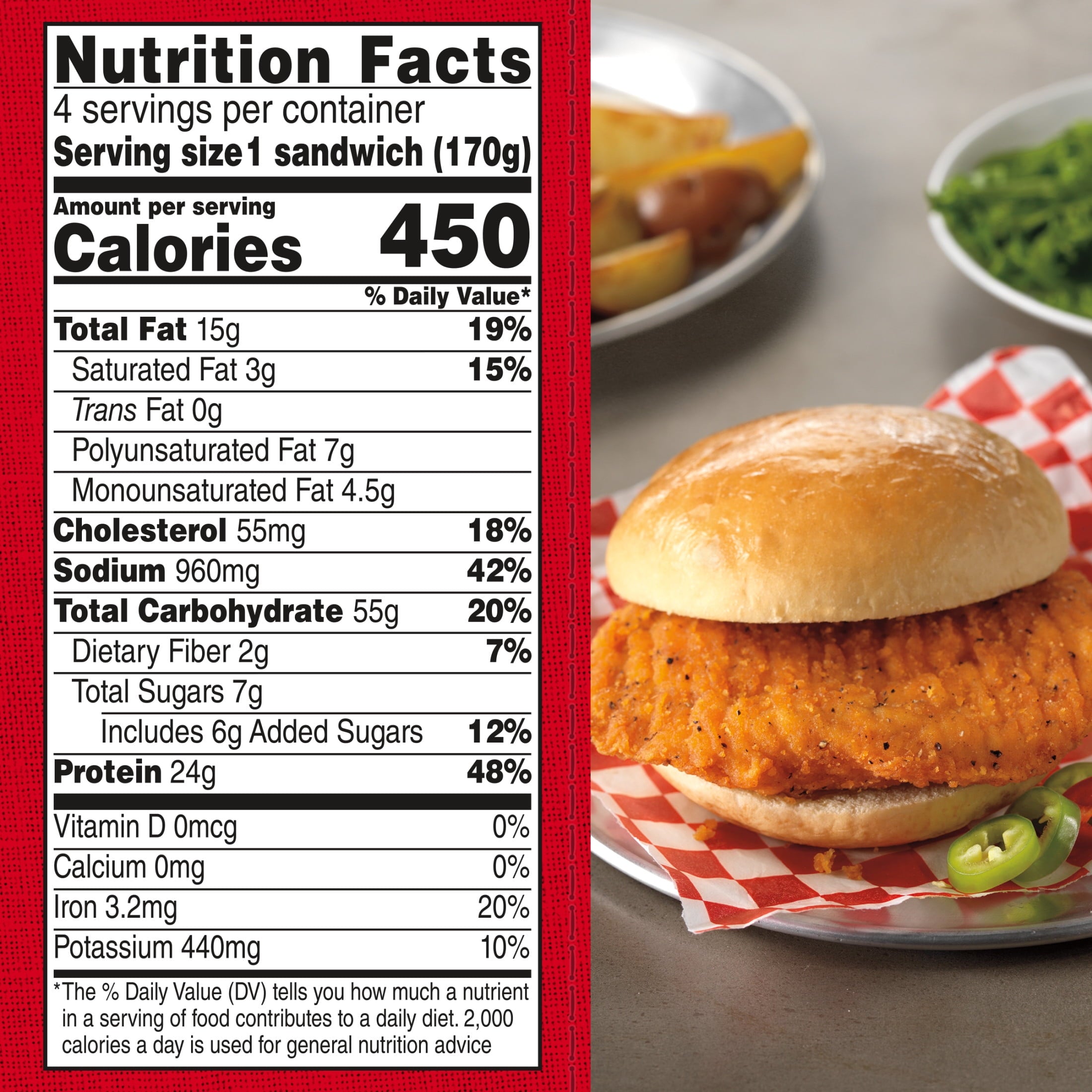 Tyson Spicy Chicken Breast Sandwich Frozen 4 Count 24 Oz
