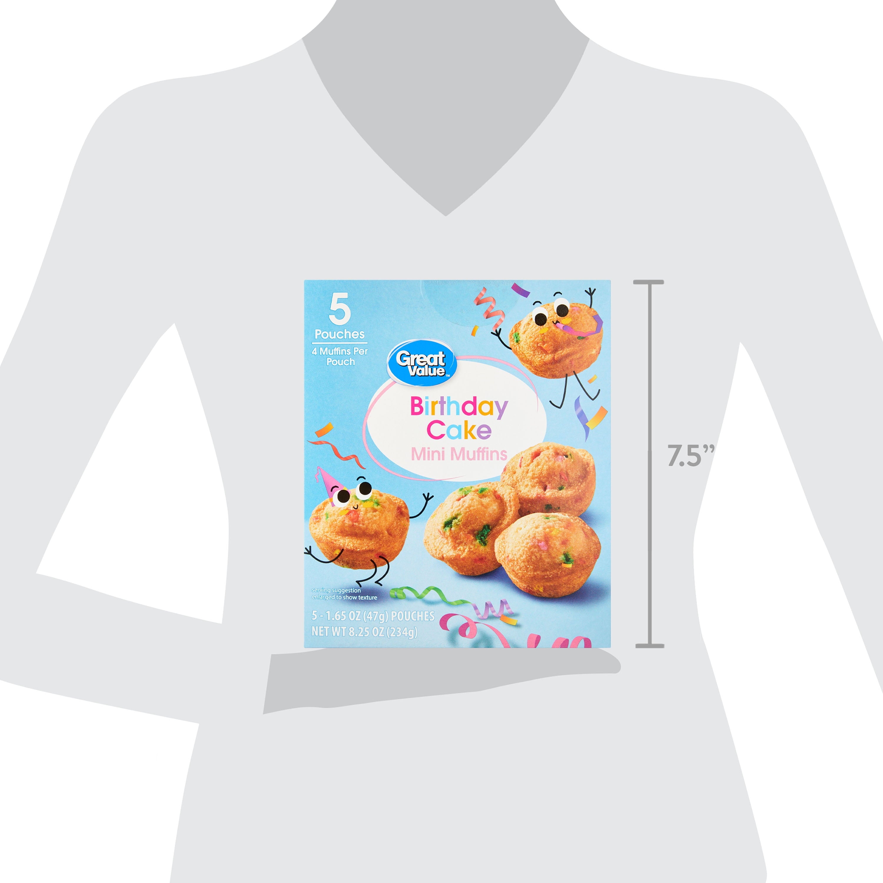 Birthday Cake Mini Muffins 1.65 Oz 5 Count Freshness Guaranteed