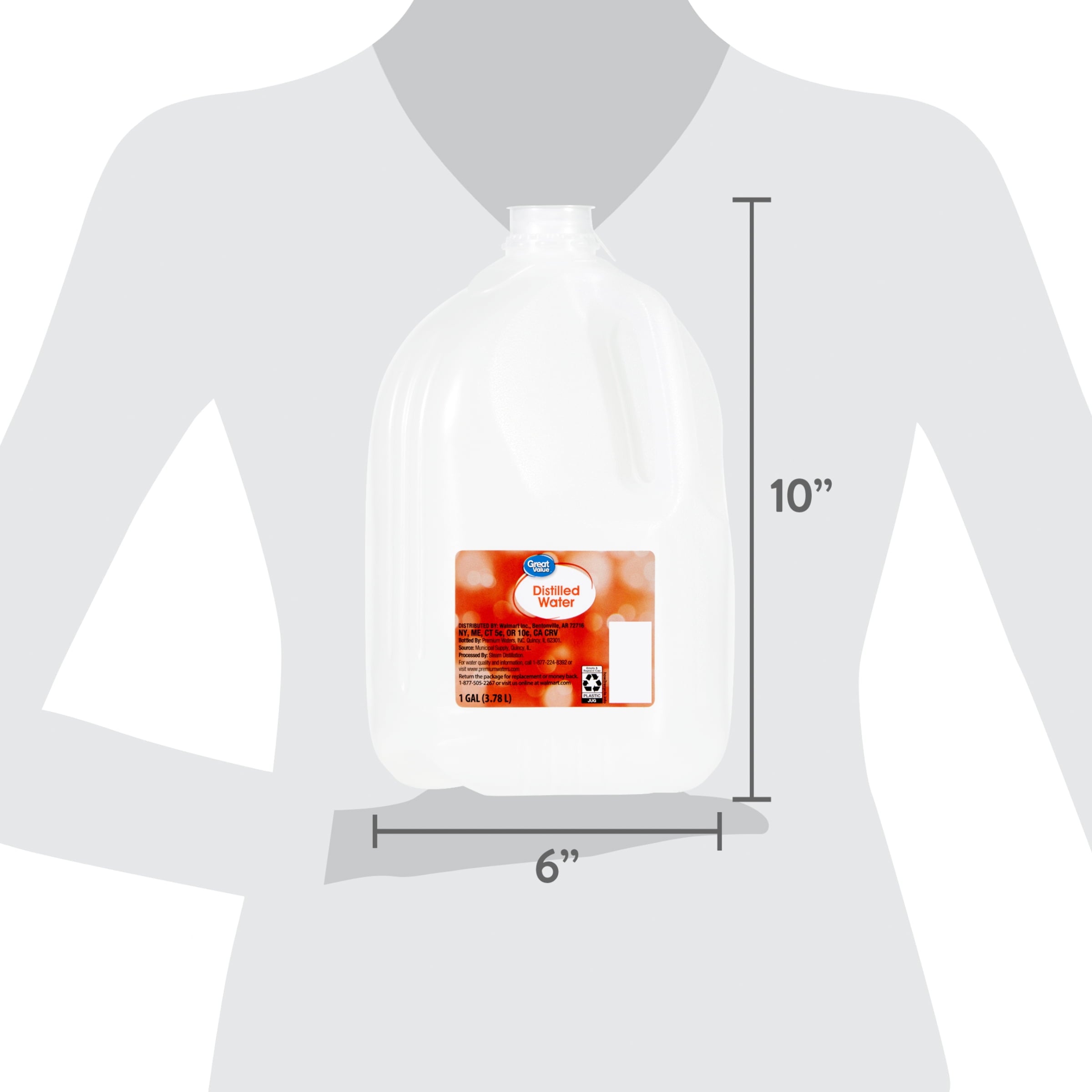 Great Value Distilled Water 1 gal Single Jug