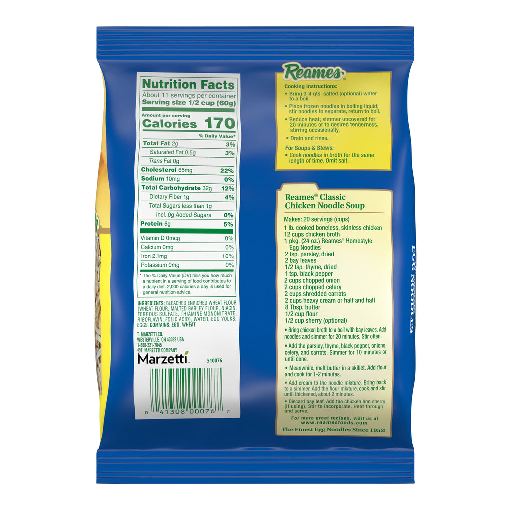 Reames Homestyle Egg Noodles Frozen 24 Oz
